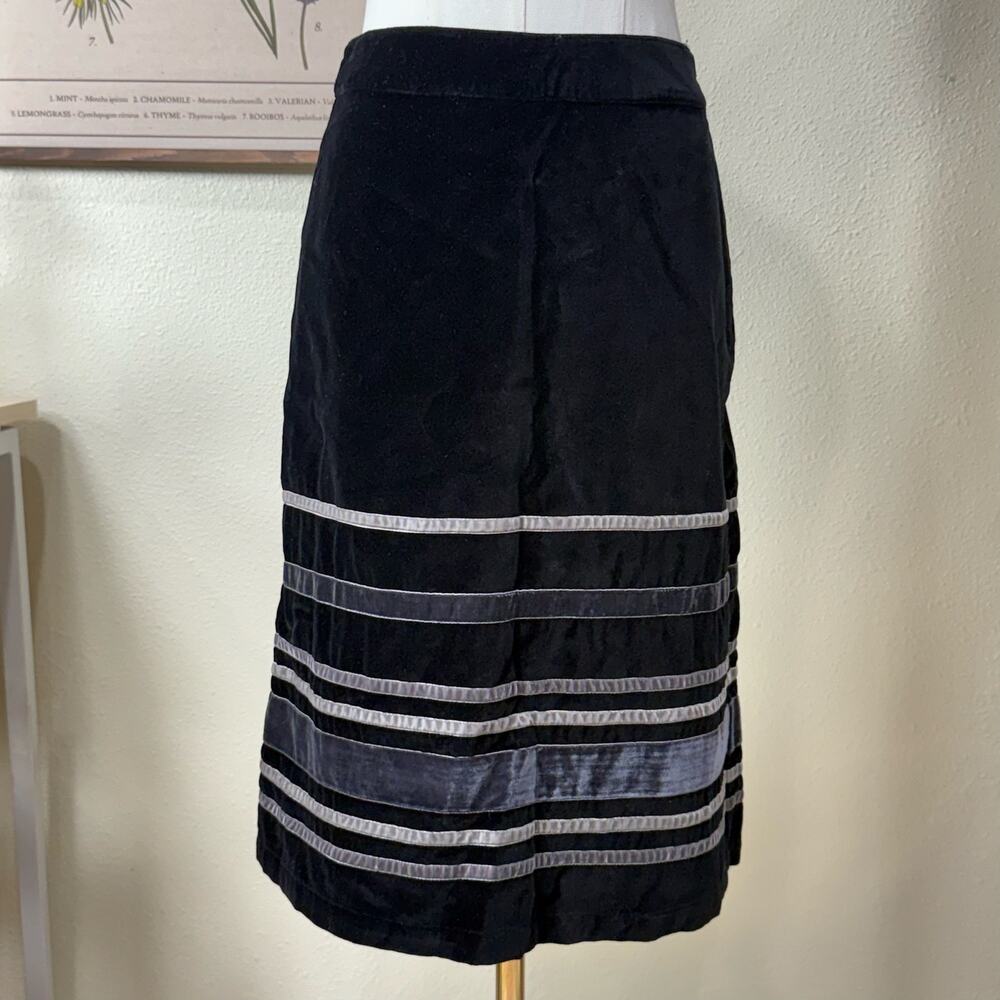 Y2k Velvet Striped Skirt Whimsigoth Visual Kei Dark Coquette Romantic Goth XS 2